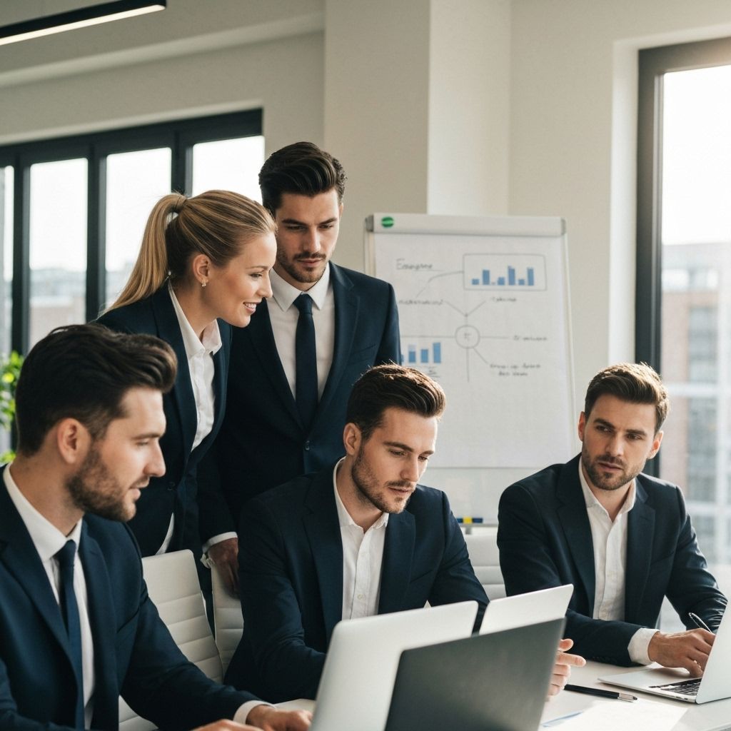 Professional team working together